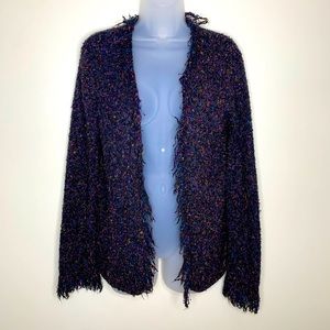 Coldwater Creek Multi-Color Textured Open-Front Cardigan